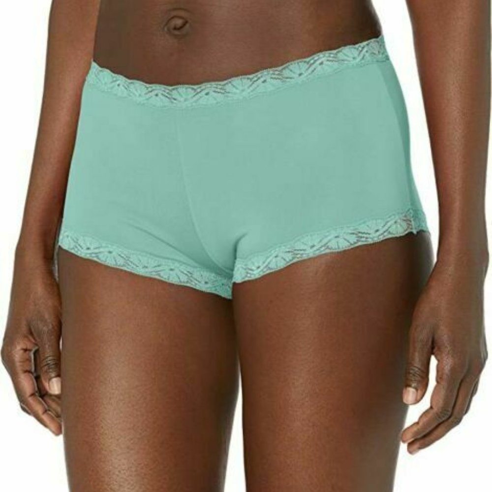 Maidenform NWT Tidal Foam One Fab Fit Microfiber Lace Trim Boyshort 40760 S 5